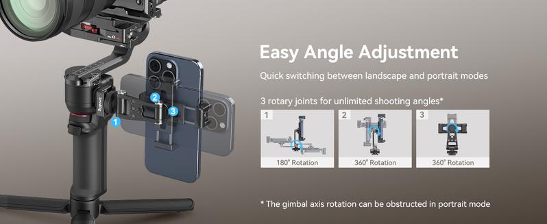 SMALLRIG Universal Phone Tripod Mount, Metal Cell Phone Mount with Cold Shoe Mount and M4 Screws for DJI Stabilizers, Free Adjustment Phone Mount Adapter for iphone16 Pro/MAX, for Samsung Galaxy - 4301 Smartphone Accessories SMALLRIG Universal Phone Tripod Mount, Metal Cell Phone Mount with Cold Shoe Mount and M4 Screws for DJI Stabilizers, Free Adjustment Phone Mount Adapter for iphone16 Pro/MAX, for Samsung Galaxy - 4301 Smartphone Accessories