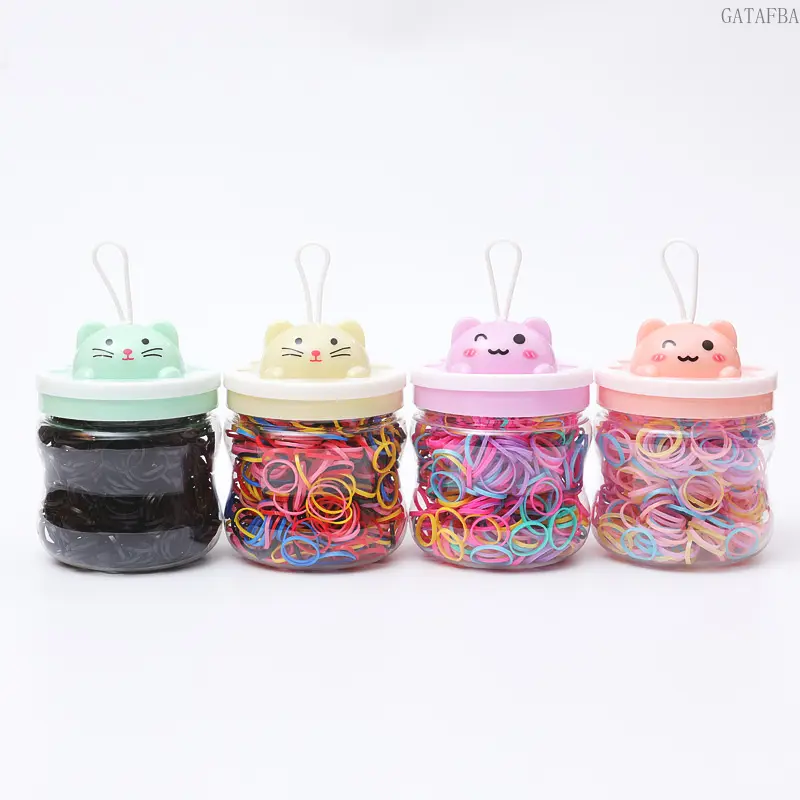 Korean Style Disposable Rainbow Hair Ties, Durable Unbreakable Elastic Bands for Braids, Canned Small Ponytail Holders