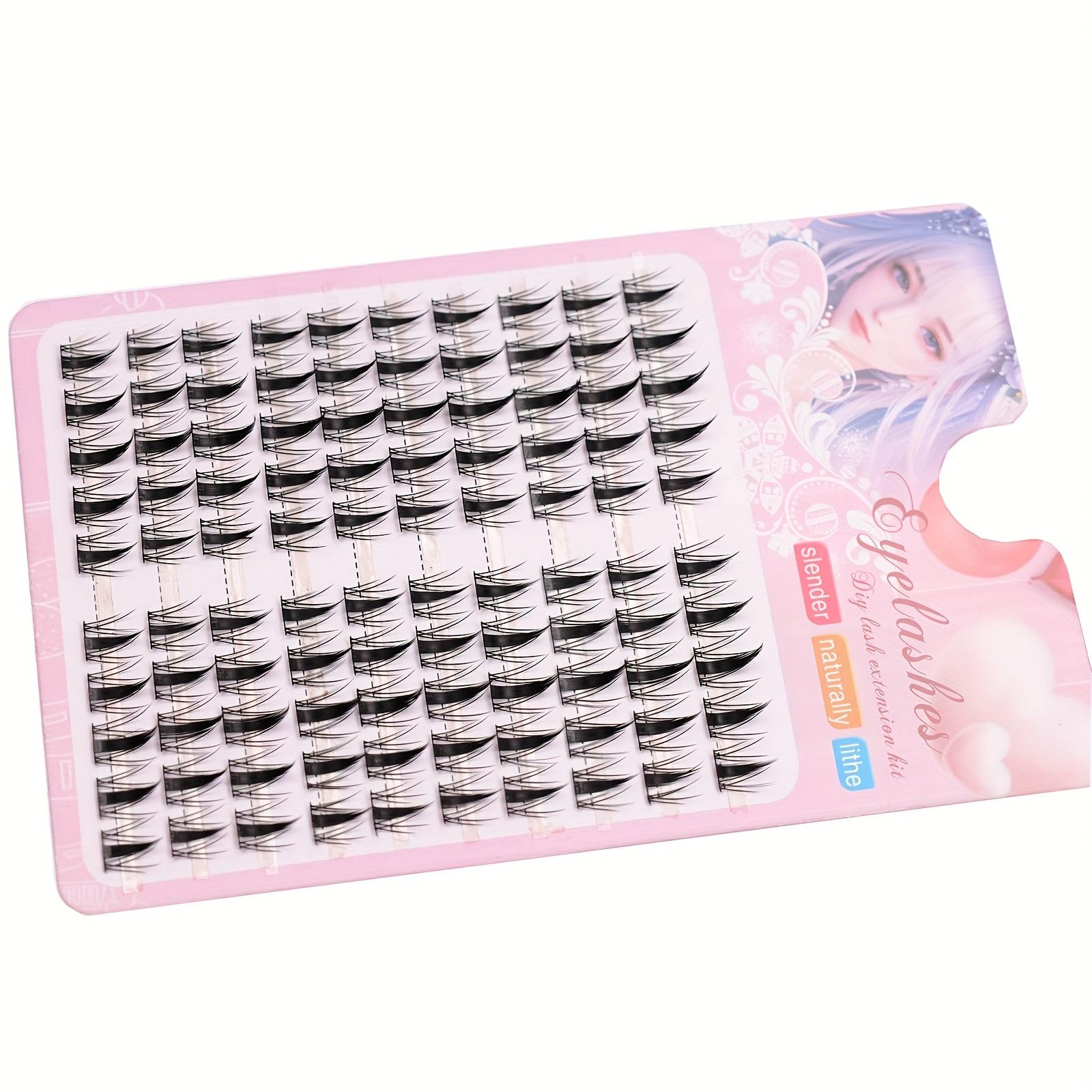 10 Rows Exquisite Black Anime Eyelash Kit - False Eyelashes with Adhesive and Sealer, Curler and Smear, Natural, Dynamic, Curling Design, Reusable for Beginners, DIY Length 10-13mm