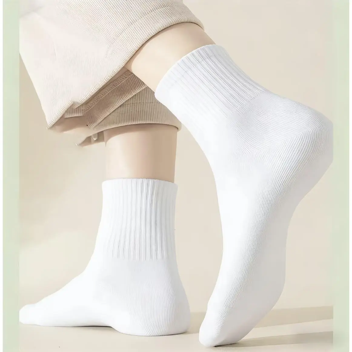 5Pairs cotton socks for spring and autumn, unisex, all-season, mid-short sports socks, antibacterial, breathable, sweat-absorbent, odor-resistant, basic cotton socks