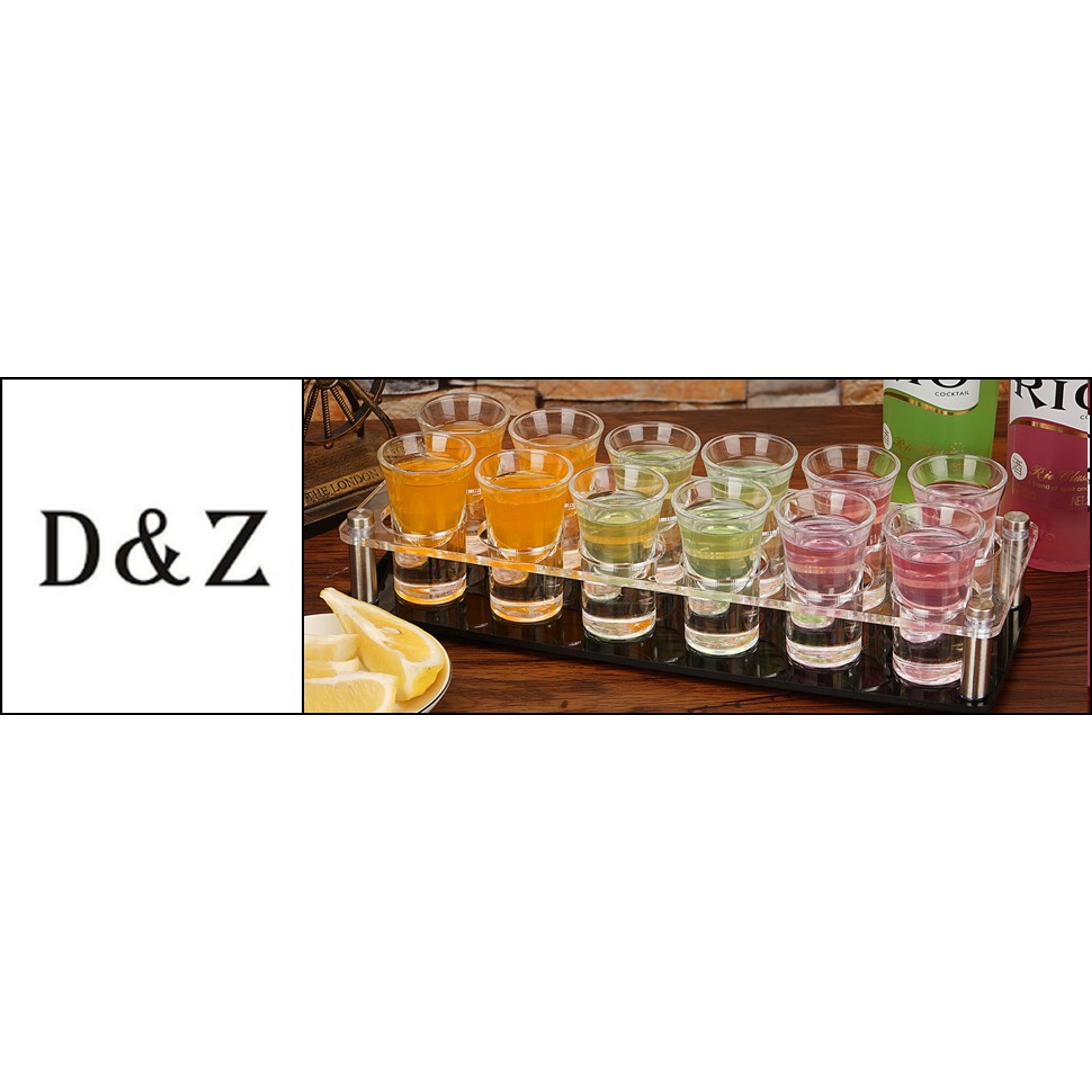 D&Z 1 Ounce Shot Glass Set with Tray, 12 Shot Glasses for Tequila/Vodka/Whiskey/Cocktail, Unique and Convenient Serving Tray - Easily Organize More Attractive Gatherings, Ideal 21st Birthday Gifts D&Z 1 Ounce Shot Glass Set with Tray, 12 Shot Glasses for Tequila/Vodka/Whiskey/Cocktail, Unique and Convenient Serving Tray - Easily Organize More Attractive Gatherings, Ideal 21st Birthday Gifts