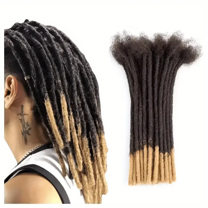 #1B27 Real Human Hair Dreadlock Loc Extensions for Men & Women, 0.24‑Inch Width  Real Human Hair Permanent Handcrafted Locs, Versatile Protective Hairstyle Practical Hair Accessories for Daily Styling