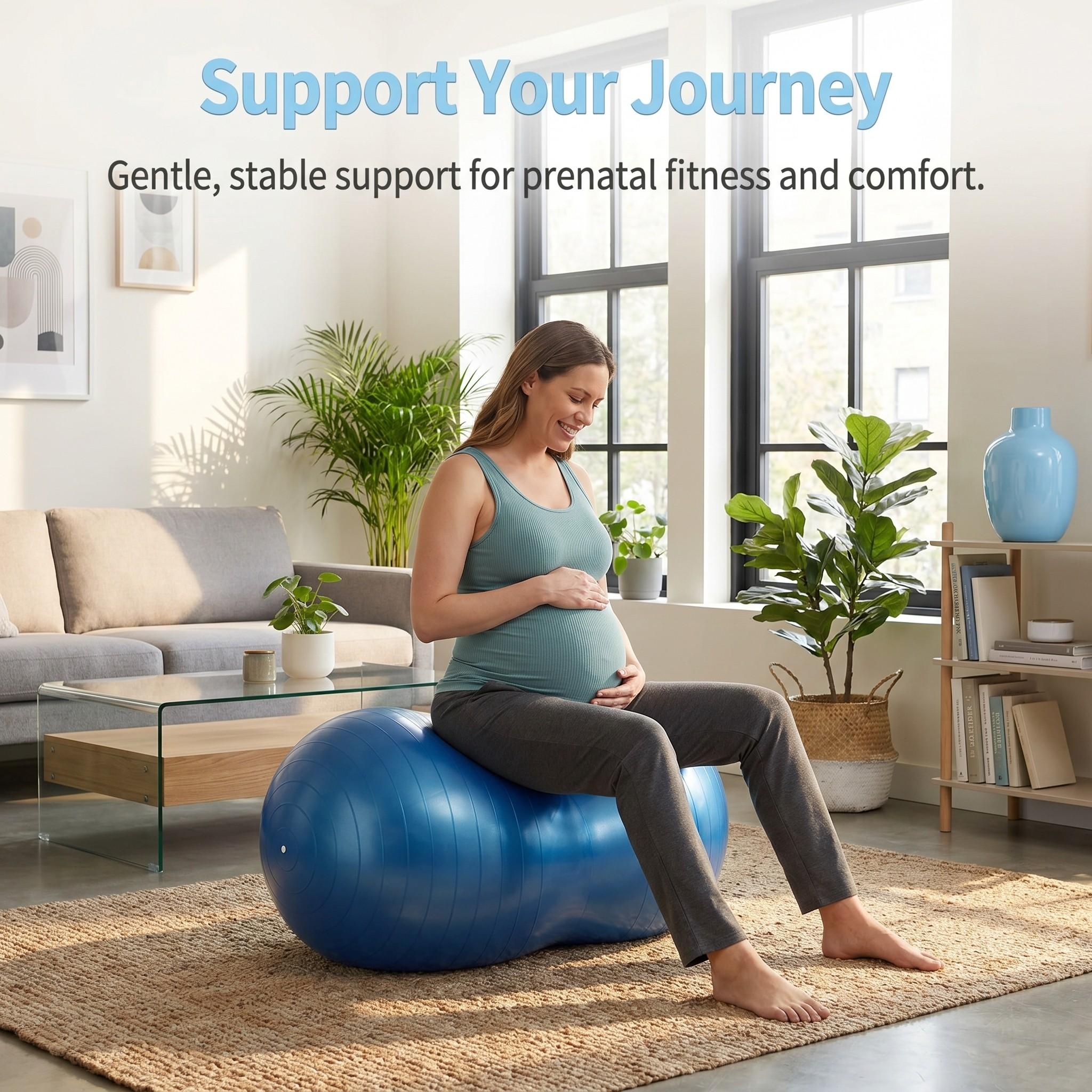 90×45cm Peanut Ball, Anti-Burst Exercise Ball, Yoga Ball, Gym Quality Fitness Ball with Pump, Ideal for Core Strength Training and Flexible Seating.