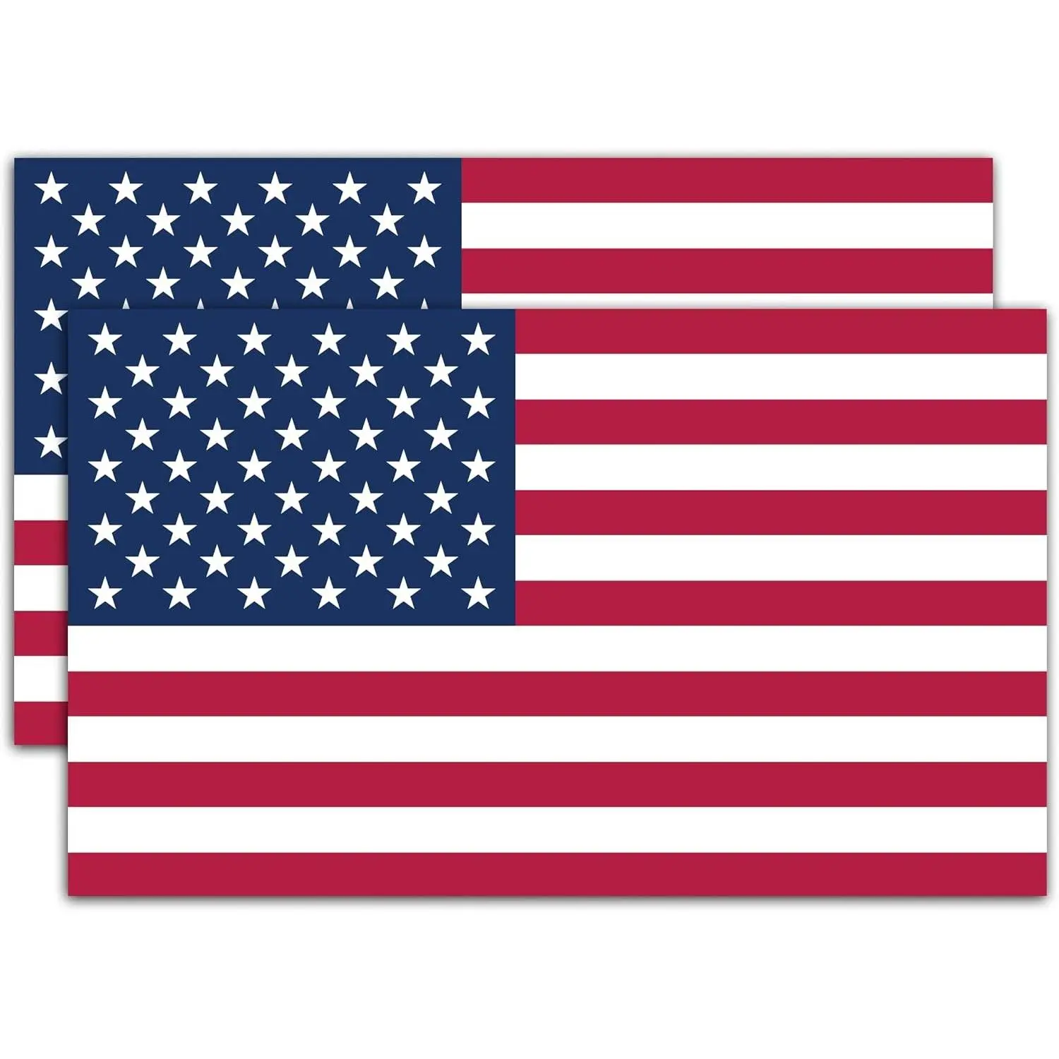 American Flag Sticker 3x5 - Printed in USA - 2 Pack - Patriotic Glossy Vinyl Decals for Truck, Cooler, Car, Hard Hat – Waterproof UV Resistant Stickers