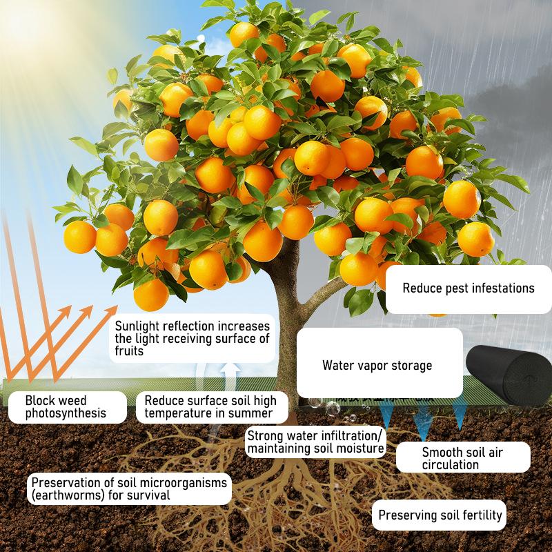 Biodegradable Tree Cover Ring Pad, Weed Control Landscape Geotextile, High Strength Polypropylene Composite Garden Fabric