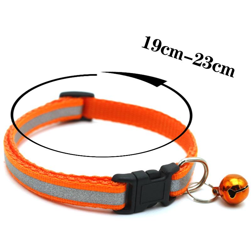 Cost-Effective Adjustable Snap-On Cat Collar With Bells Reflective Sturdy Nylon Collar For Kittens Cat Pet Supplies Cat Necklace