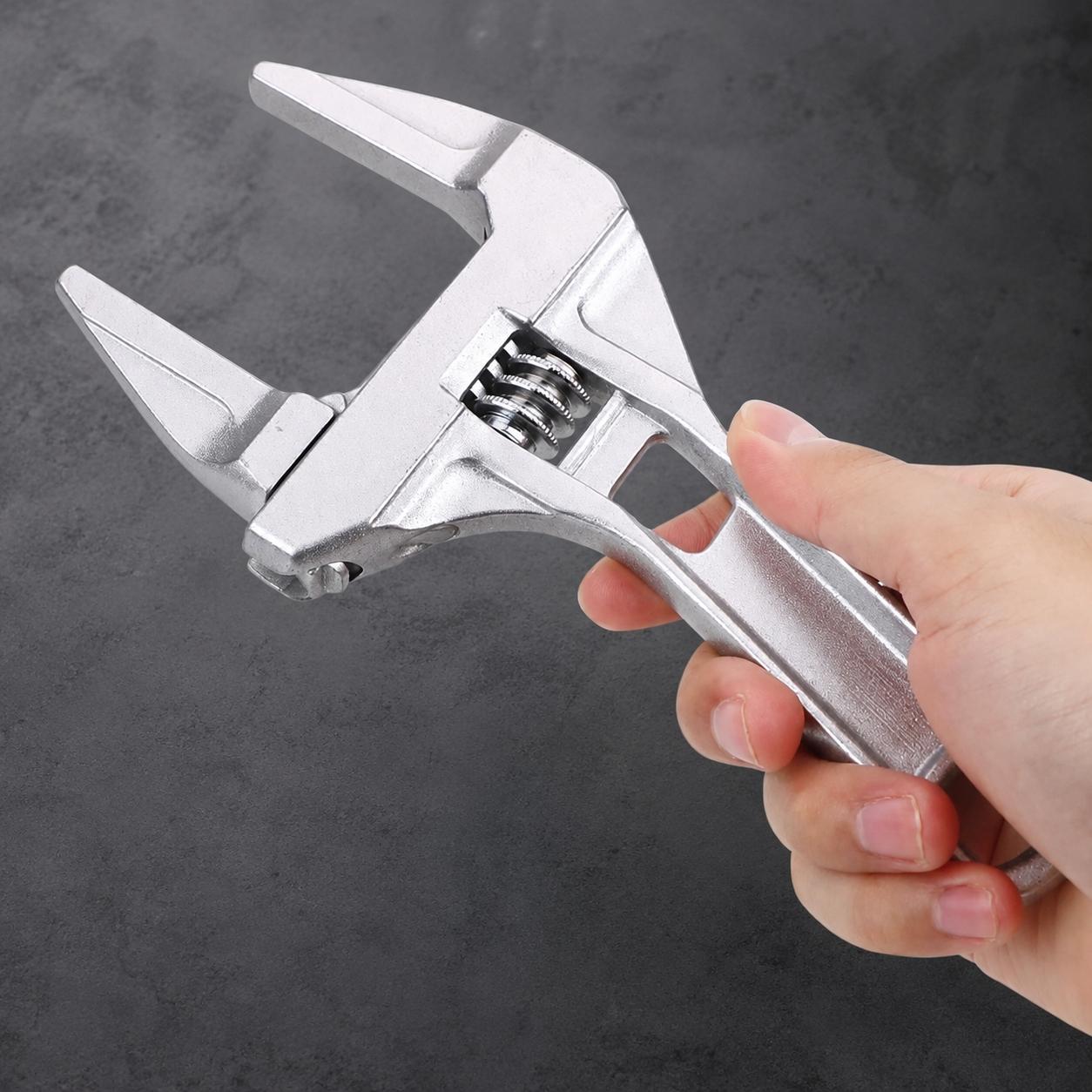 Adjustable Open-End Pipe Wrench, Multifunction Aluminum Repair Tool, Short Handle Ergonomic Anti-Slip Universal Wrench, Bathroom Pipe Nut Fastening, Car Radiator Repair & Pipe Installation Kit, Portable Multi-Size Home Wrench