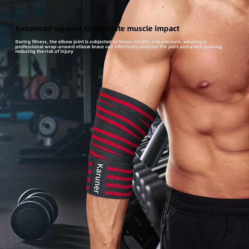 Professional sports protective gear, compression bandage wrap for elbow support, breathable arm support for weightlifting training, fitness arm protection, bench press anti-collision elbow protector