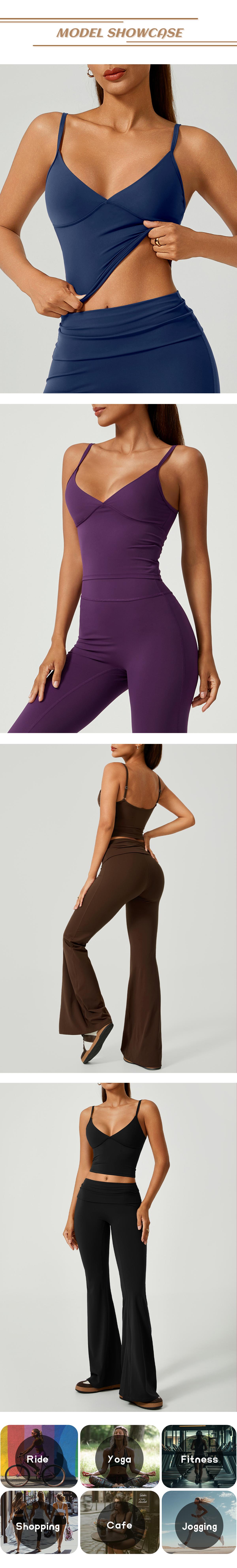 TimeOFF Women's 2-Piece Deep V Crop Cami & Flared Pants Set, Buttock Plumping & Lifting Sculpting, Back Hollow-Out for Alluring Look, Solves Shape-Enhancing Need for Yoga, Fitness & Daily Chic Scenarios,loungesetwomen,sweatsuits women Athletic Sportswear TimeOFF Women's 2-Piece Deep V Crop Cami & Flared Pants Set, Buttock Plumping & Lifting Sculpting, Back Hollow-Out for Alluring Look, Solves Shape-Enhancing Need for Yoga, Fitness & Daily Chic Scenarios,loungesetwomen,sweatsuits women Athletic Sportswear