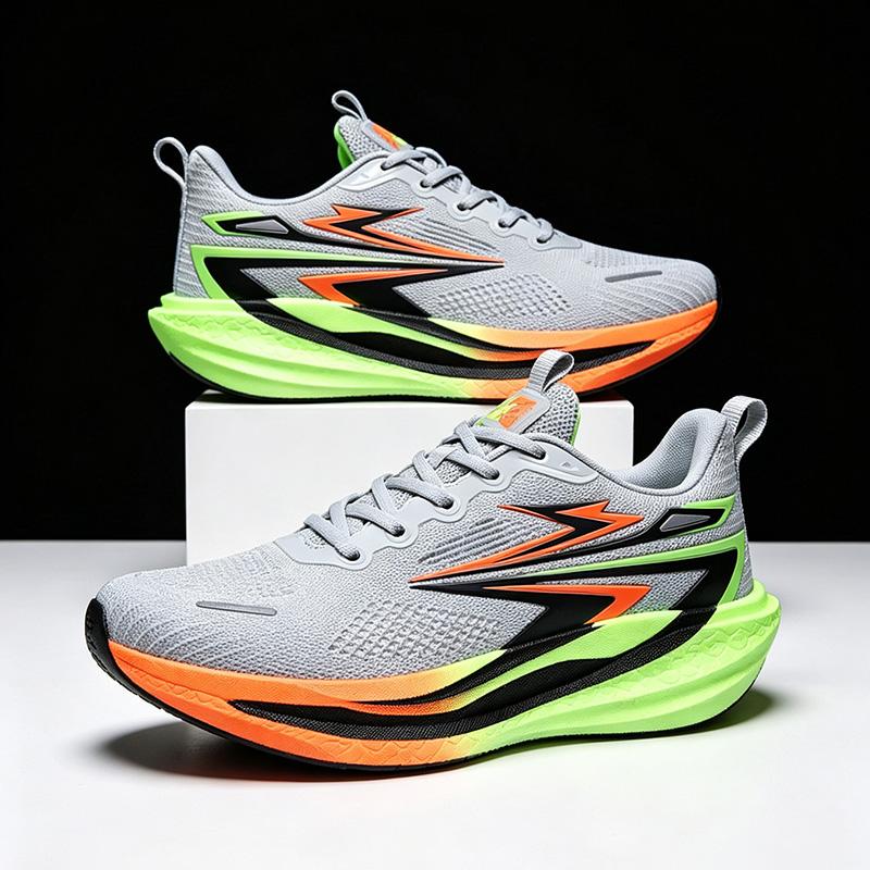 New Men's Lightweight Cushioned Athletic Running Shoes, Breathable Mesh Gradual Thick Sole, Soft Elastic Outsole Anti-Slip Durable, Multi-Color Options