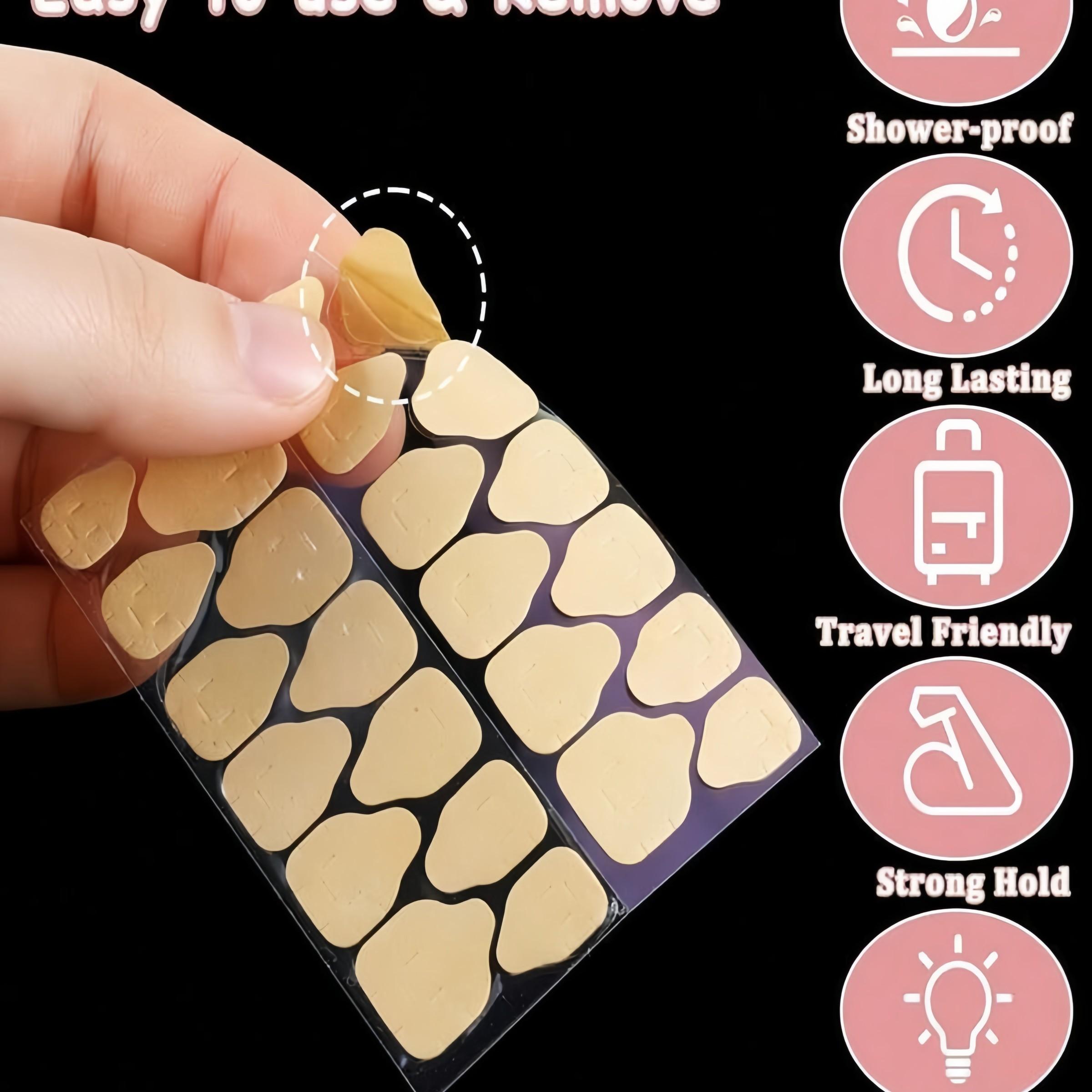 20pcs/10pcs/5pcs Kraft Paper Jelly Glue, Odorless Waterproof Dual-Sided Transparent Nail Art Adhesive, Strong Breathable High-Quality Gel
