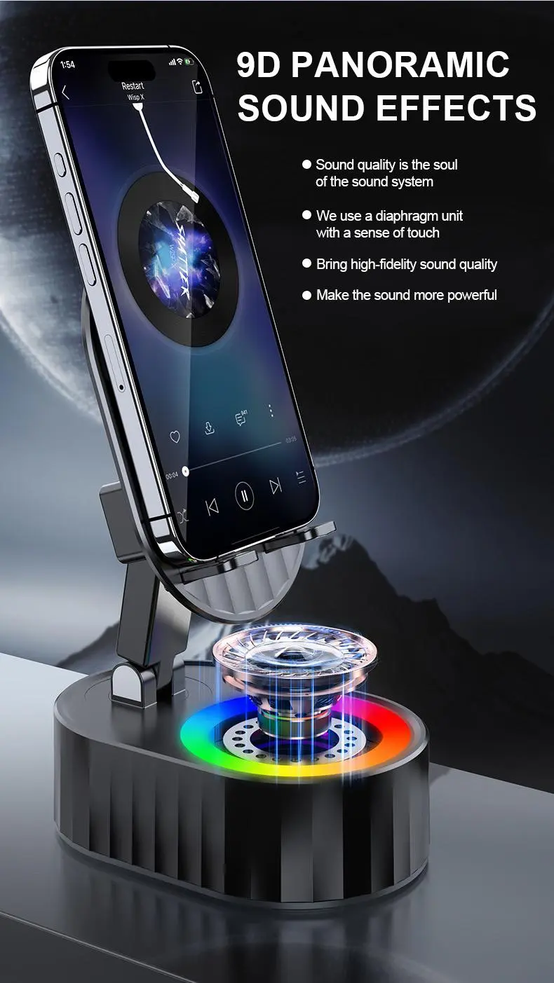 Five functions of the wireless induction speaker stand