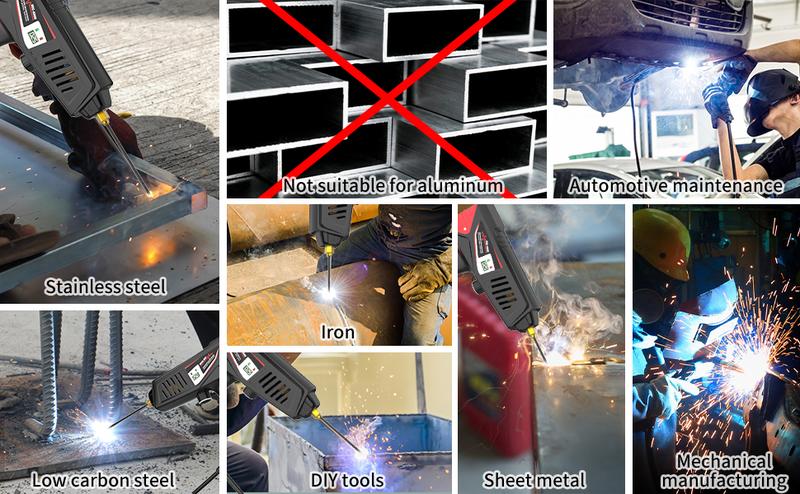 110V Portable Handheld Welder, 110V 20-250A Adjust Portable Welder with Rotary Switch & Digital Display Welding Gun, 1/16-1/8" ARC Stick Welder, Handheld Welder Portable Welding Machine