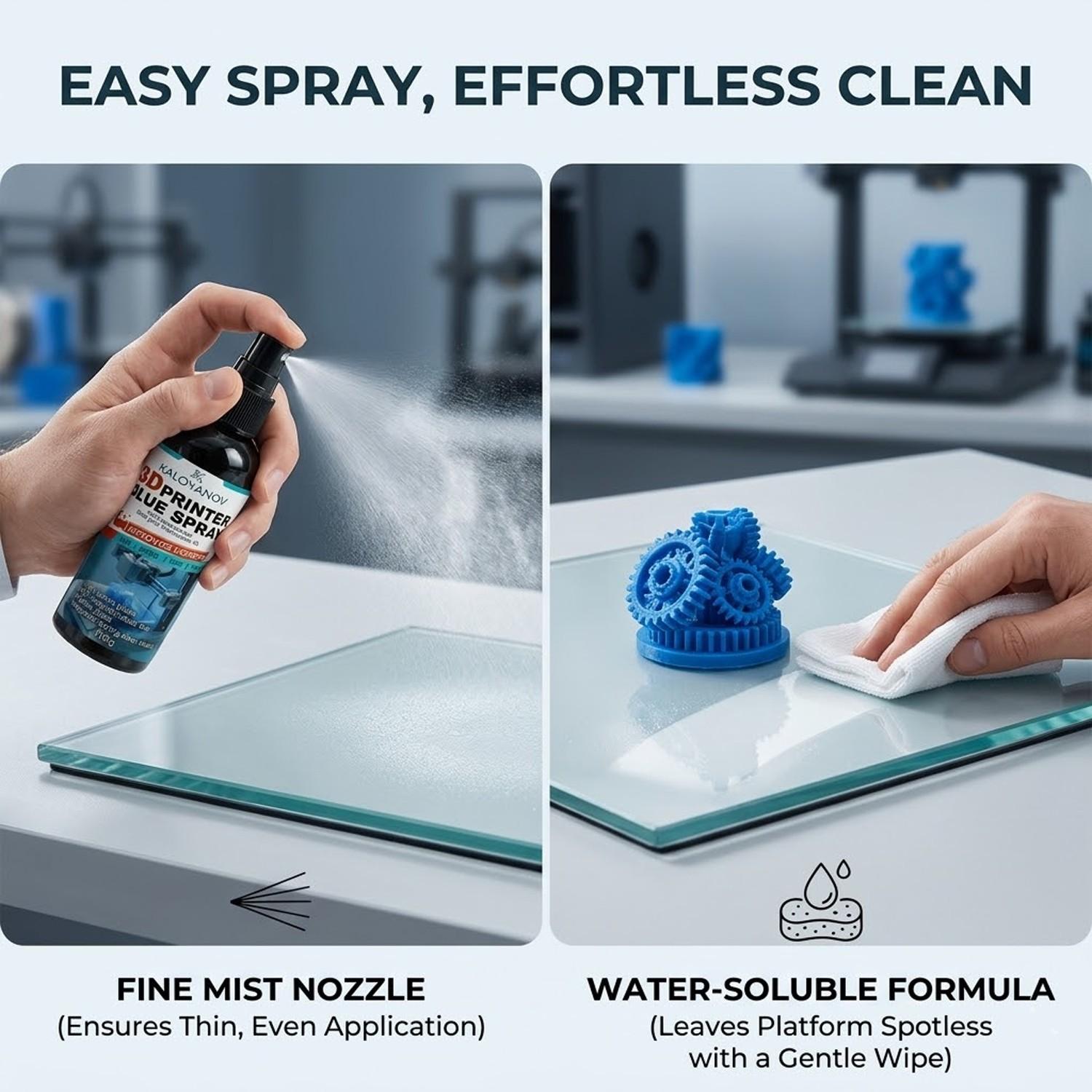 Upgraded 3D Printer Glue Spray Strong Bed Adhesion Anti-Warping Adhesive for PLA PETG ABS TPU Filament Perfect First Layer on PEI Sheet Glass Bed Magnetic Spring Steel 3D Printing Accessories No Curling Easy Release 100g Must Have Tech Tool