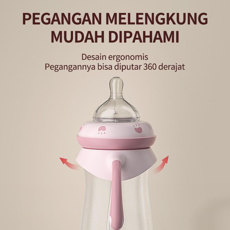 Oberni 9oz Anti-Colic Baby Bottles with Weighted Straw & Non-Slip Handle BPA-Free Silicone Nipple for Newborns 12+ Months Safe Feeding