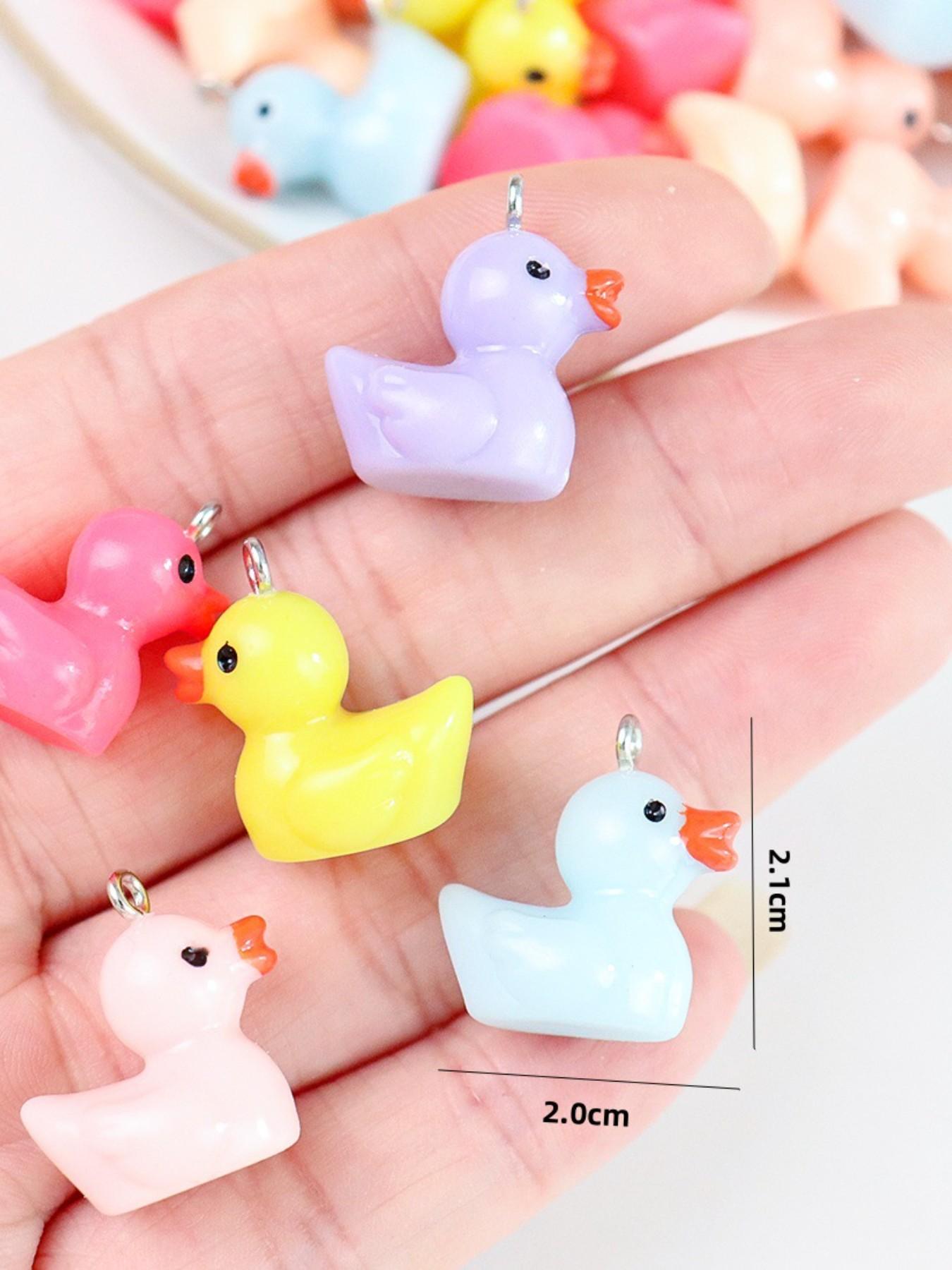 Resin Duck Pendant Charms DIY Jewelry Making Kit, Pack of 5 Resin Accessories for Earrings Keychains Phone Straps