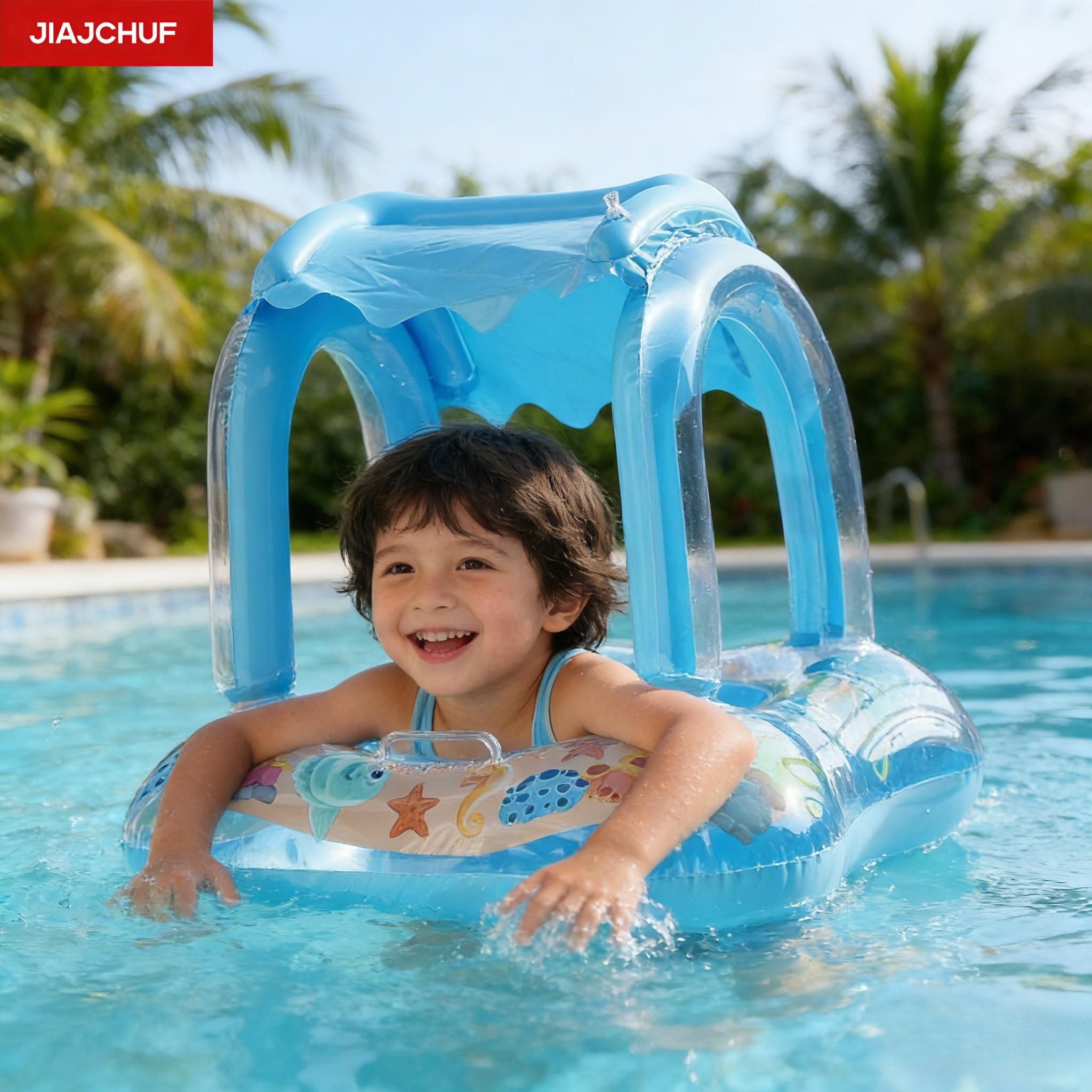 Blue Floating Tent Summer Essential, Swimming Ring, Inflatable Pool Float, Perfect for Beaches and Pools, Durable and Fun Water Accessory