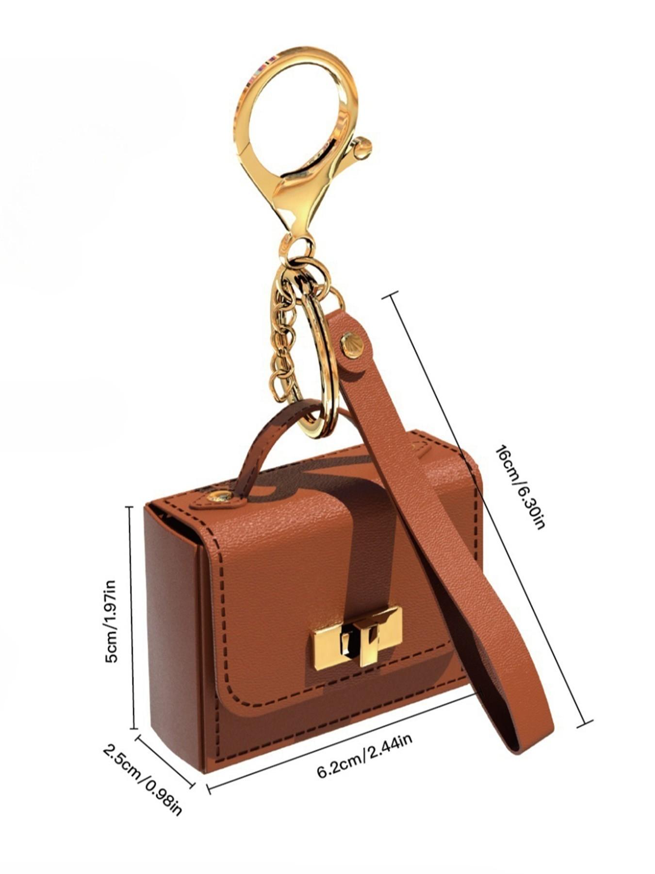 PU Leather Mini Keychain Wallet, Fashionable Coin Holder for Keys and Coins, Perfect Holiday Gift, Casual Style, All Seasons