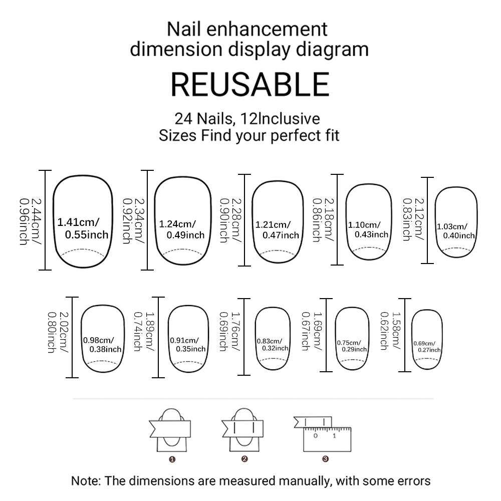 24pcs Short Oval French Tip Press-On Nails, Stick On Nails, Glossy False Nails, Fake Nails Set, Heart and Flower Design, Acrylic False Nails Set for Women, Includes Jelly Glue and Nail File
