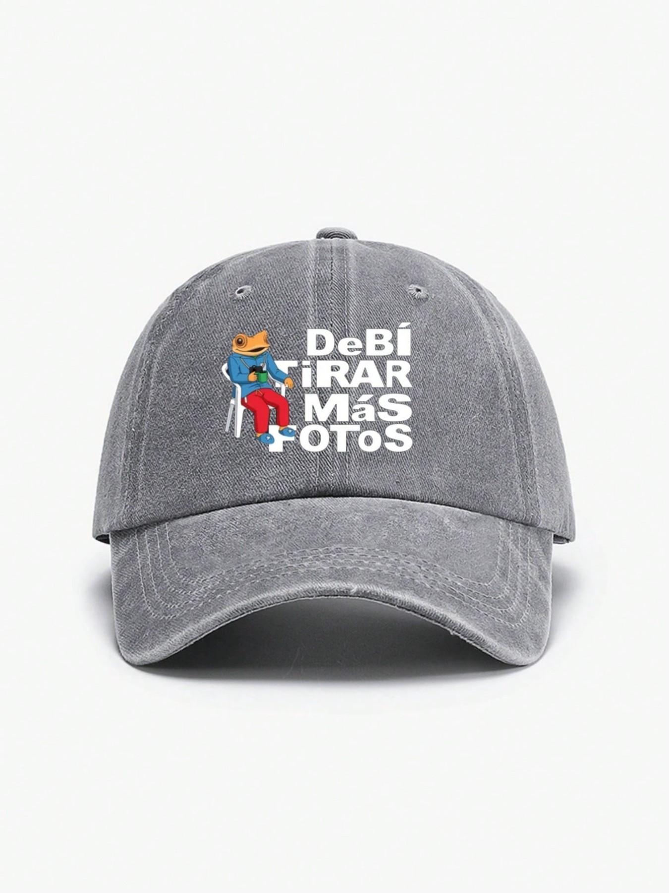 1PC Dtmf Puerto Rico Print Baseball Cap, Casual Vintage Style, Adjustable Lightweight Sun Protection Hat, Ideal for Outdoor Sports & Daily Wear