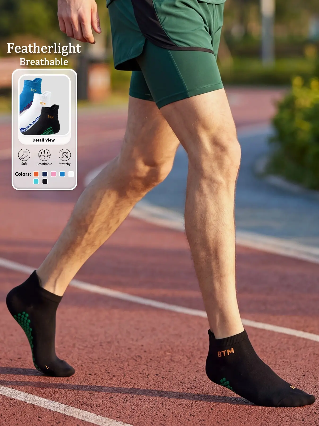 【3 Pairs】Unisex Quick Dry Compression Running Socks Thick Terry Cushioned Low Cut Ankle Length for Marathon Training Fitness Gym Men and Women