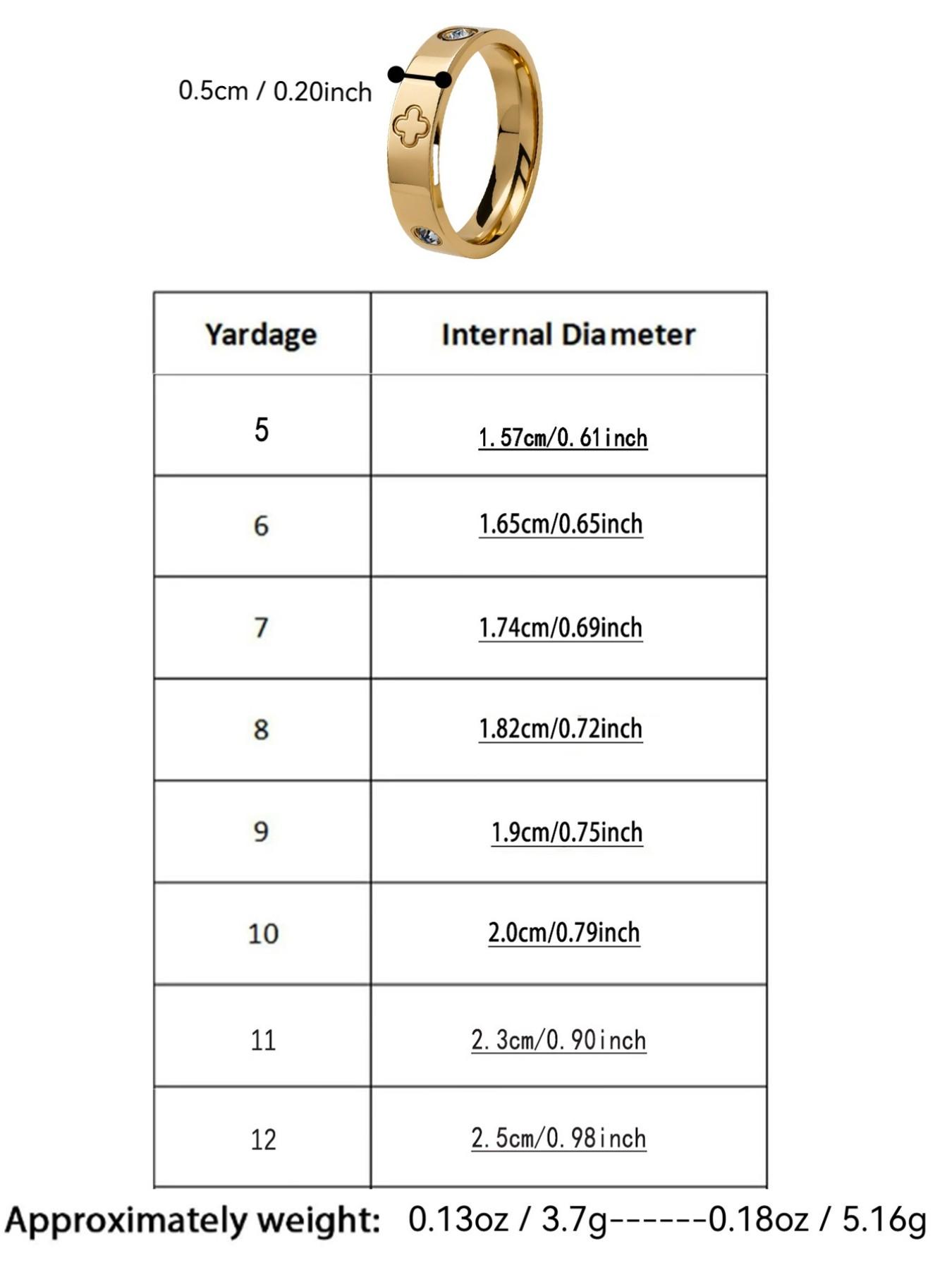 Fashion Luxury Four-Leaf Clover Diamond Titanium Steel Ring, Wedding Promise Rings, Colorfast Design, Stylish Finger Ring for Women, Elegant Jewelry Accessory