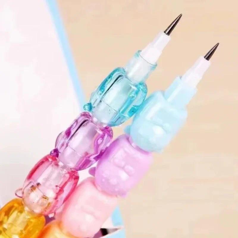 2pcs/Set Cute Bear Non Sharpening Mechanical Pencil Student Writing Pen School Office Supplies Pencil Stationery Gifts
