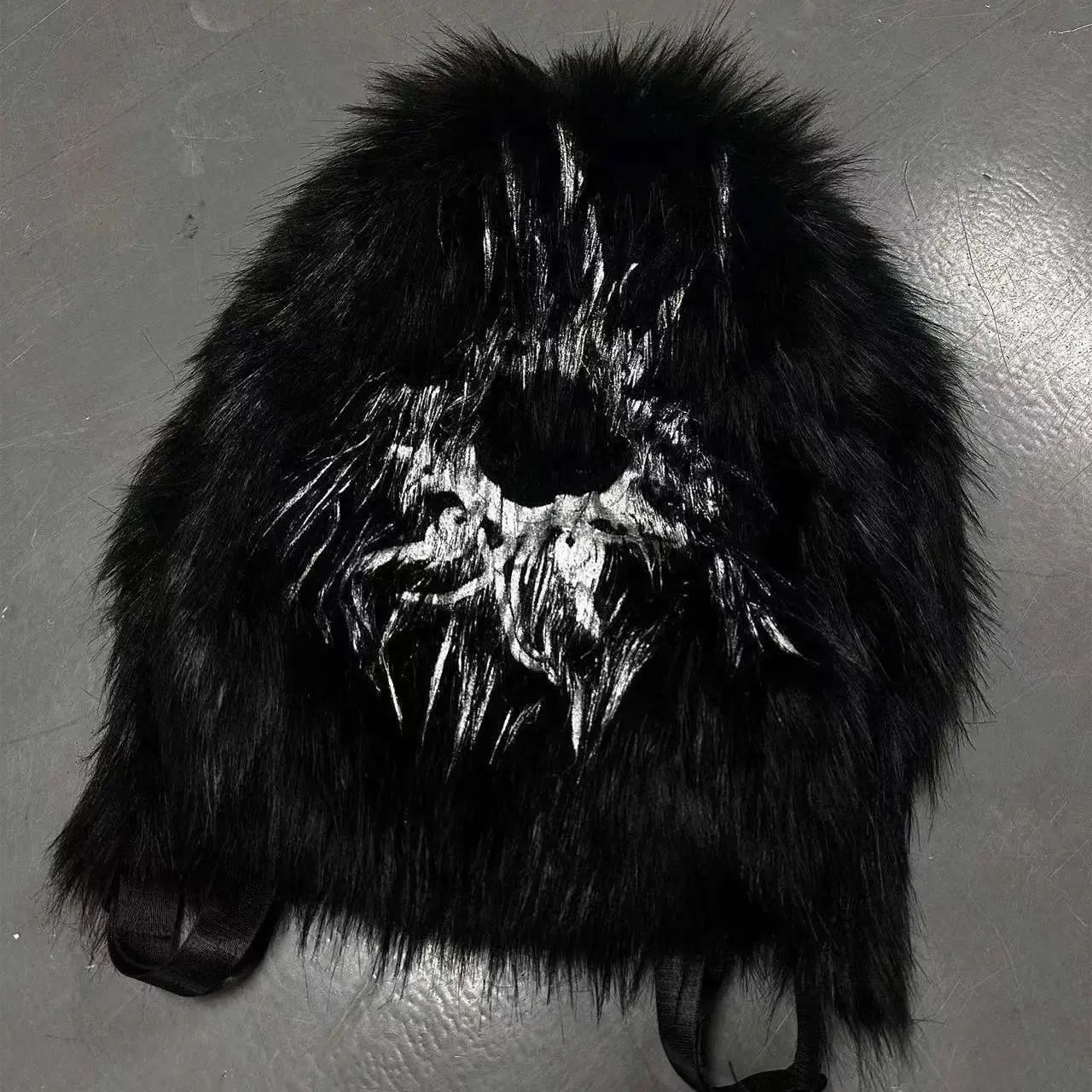Faux Raccoon Dog Totem Print Backpack Women Unisex Plush Large Capacity Daypack Ladies Punk Unique Versatile Y2k Mochilas Mujer