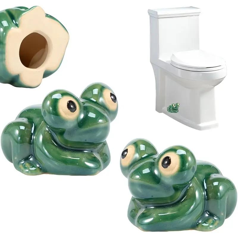 Ceramic Toilet Bolt Covers, Cute Funny Frog Design, Easy Installation, Bathroom Decoration, Set of 2, Ideal for Home Decor, Bathroom Decoration Accessories, Bathroom Accessory