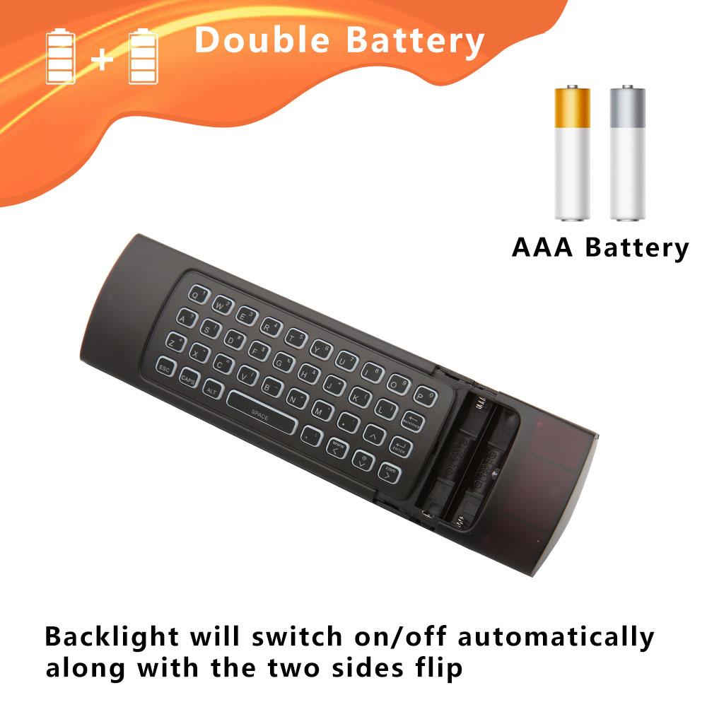 Air Mouse Remote MX3 Pro with Backlit, 2.4G Air Remote with Wireless Keyboard,Backlit and Key-Learning Function, Best for Android TV/Box/PC/Android Projector/HTPC/Xbox/Raspberry Pi