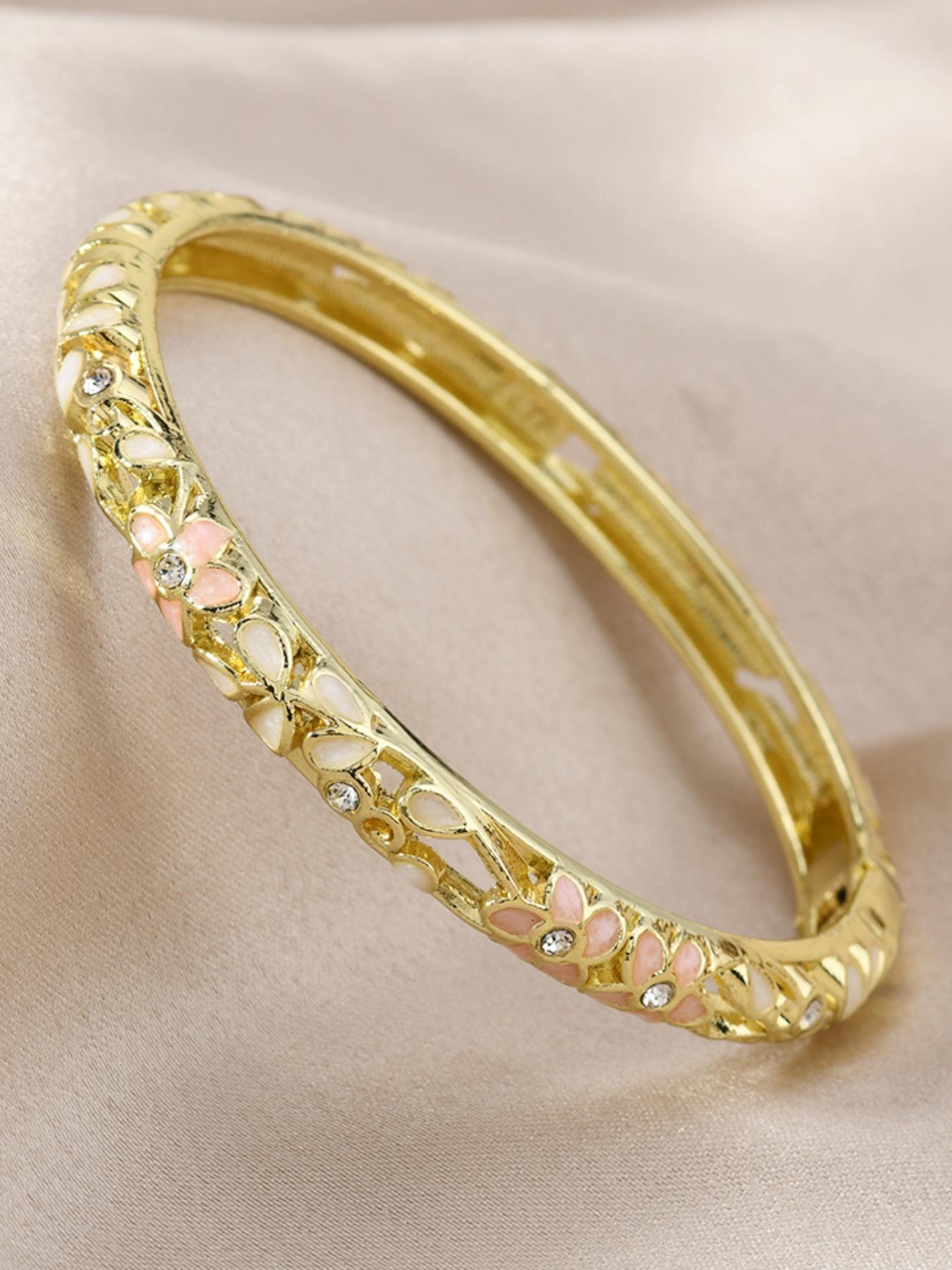 Vintage Court Style Oil Drip Flower Exquisite Bangle Bracelet, Jewelry Bracelets, Versatile Accessory, Elegant Geometric Design, Perfect Gift for Valentine's Day, Christmas, Parties, Anniversaries