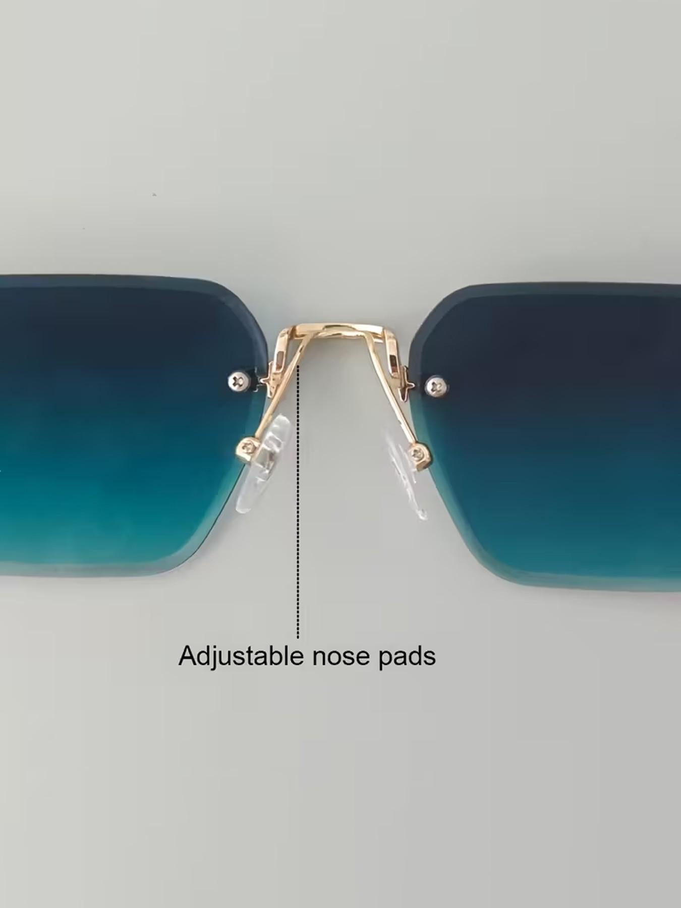 Unisex Yk2 Style Decorative Glasses, Frameless Design, Retro Casual Fashion, Suitable for Daily Wear & Playtime, Includes Cleaning Cloth