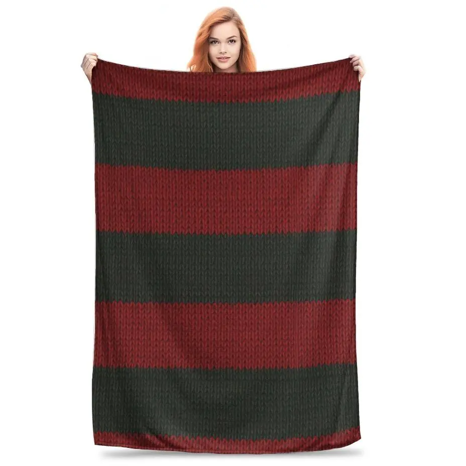 Nightmare Freddy Krueger Inspired Sweater Fabric Pattern Blanket Style Home Textile Flannel Soft Throw Blanket Bedding Sofa Cover for Gift  It is an excellent gift for children, family and friends