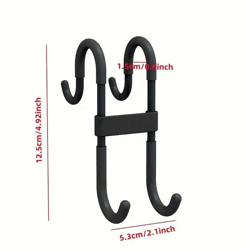 2-Piece Door Shower Plastic Hooks Set, Multi-Functional Heavy-Duty Hooks for Clothes Coats Towels Kitchen Home Bathroom Hanging Tools