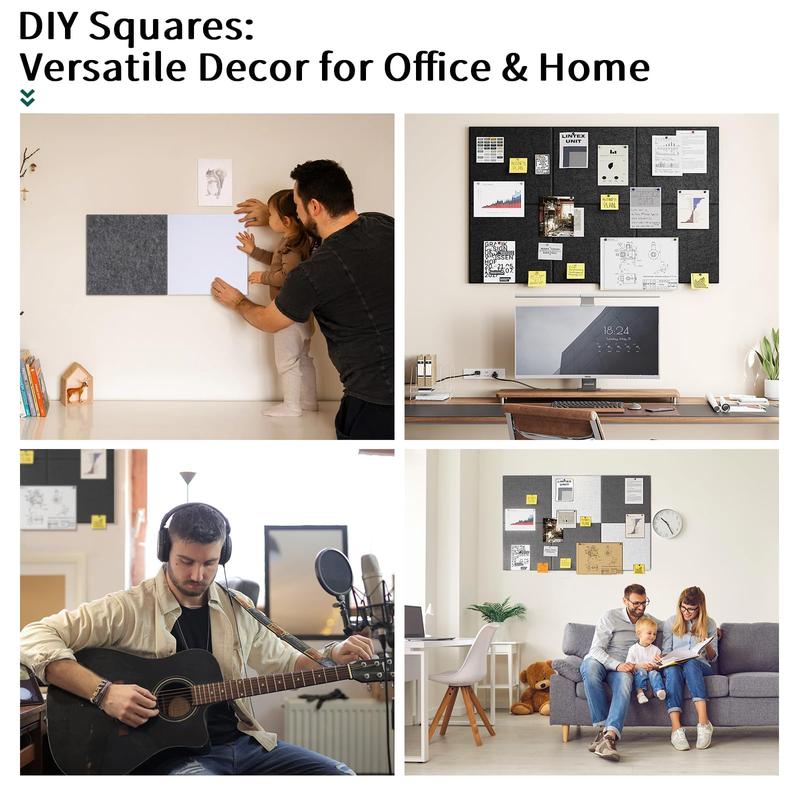 Cork Board, 6pcs Square Message Board, Wall Decor, Photo Board, Office Decor, Home Decor, Office Supplies, School Supplies, Ornaments, Home Decor Accessory