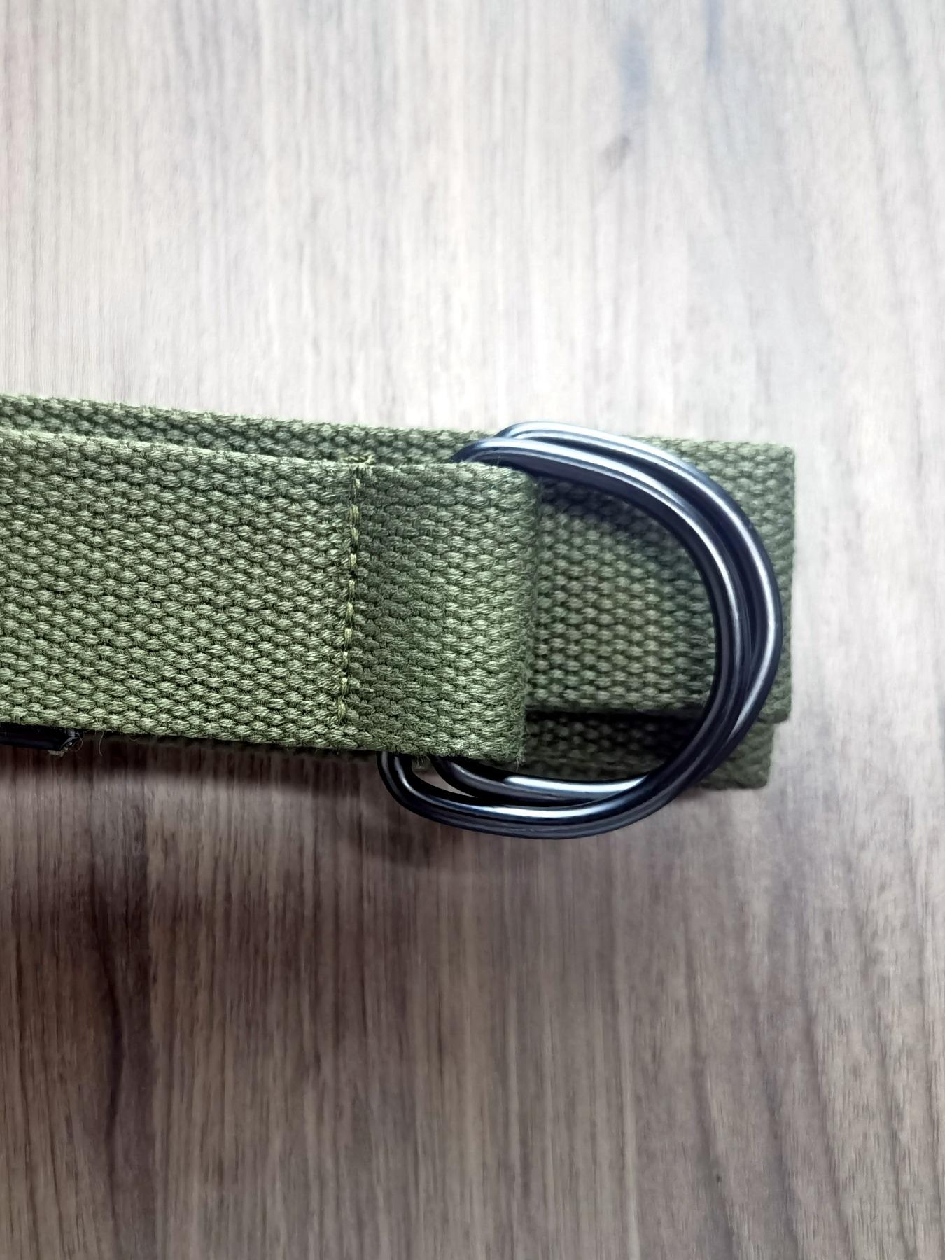 1 Piece Unisex Simple Style Plain Color Nylon Web Belt, Casual Trendy Waistband with Double D-ring Buckle Design, Fashionable Accessories For Daily & Party Decoration, Textured Belt