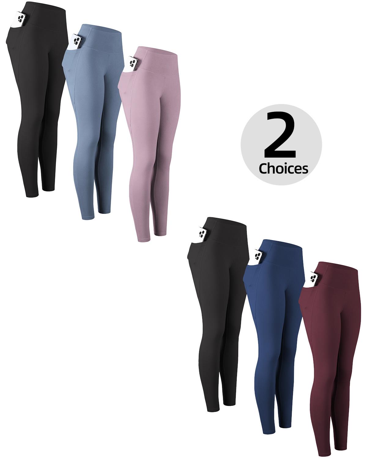 CHRLEISURE 3/5/6-Pack High Waisted Sports Leggings with Pockets for Women - Soft Athletic Tummy Control Pants for Running Cycling Yoga Workout Leggings