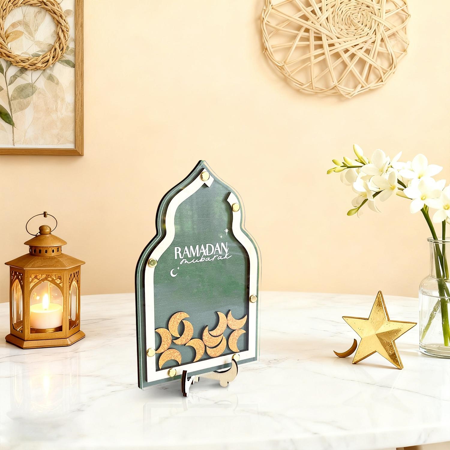 Ramadan Countdown Box, Independent Traditional Islamic Festive Eid Gift Set, Includes 31 Numbered Moons, Creative Ramadan Home Decor, Perfect Muslim Friend Gift