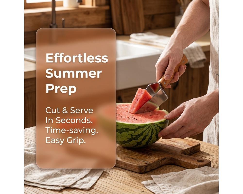 1/2pcs Stainless Steel Watermelon Slicer and Cutter Manual Fruit Cubing Tool with Ergonomic Wood Handle Portable Melon Scooper for Home and Travel Durable Kitchen Gadget for Uniform Slicing Practical Fruit Prep Assistant 1/2pcs Stainless Steel Watermelon Slicer and Cutter Manual Fruit Cubing Tool with Ergonomic Wood Handle Portable Melon Scooper for Home and Travel Durable Kitchen Gadget for Uniform Slicing Practical Fruit Prep Assistant