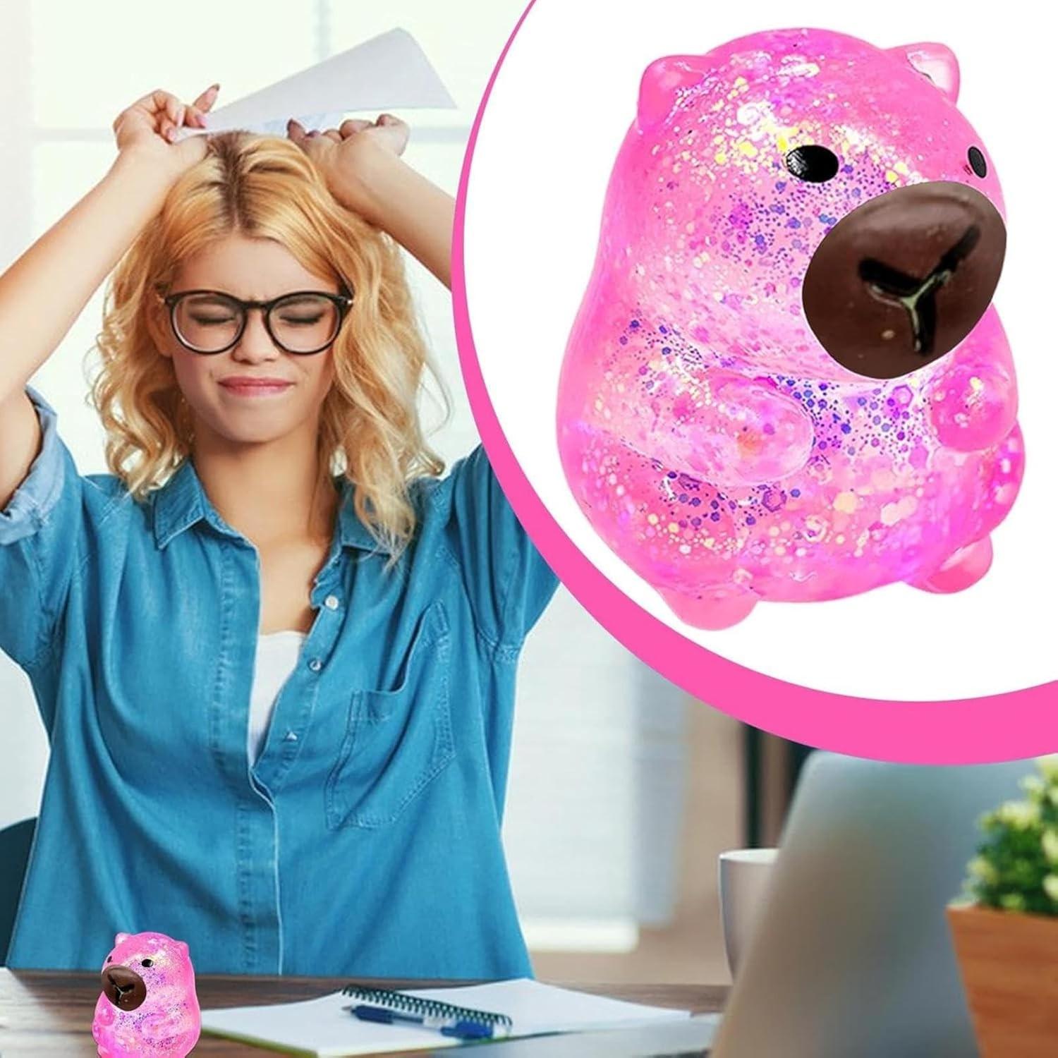 Anxiety Squishies, Fidget Cube Stress Relief, Glitter Octopus Squishy, Slow Rising Squishy Octopus Squeeze Sensory Toys Stress Ball for Adults Kids Relaxation, Cute Small Relief Toys Soft Rebounding StressBalls Party Favors for Birthday Holiday