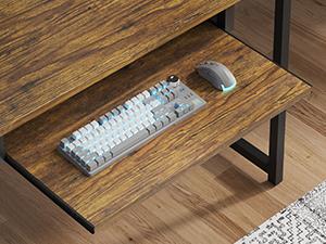 SEDETA 94.5" Home Office Desks, Computer Gaming Desk with Storage, LED Lights, Power Strip with USB, Keyboard Tray & Monitor Stand, Extra Long Double Desk for 2 Person