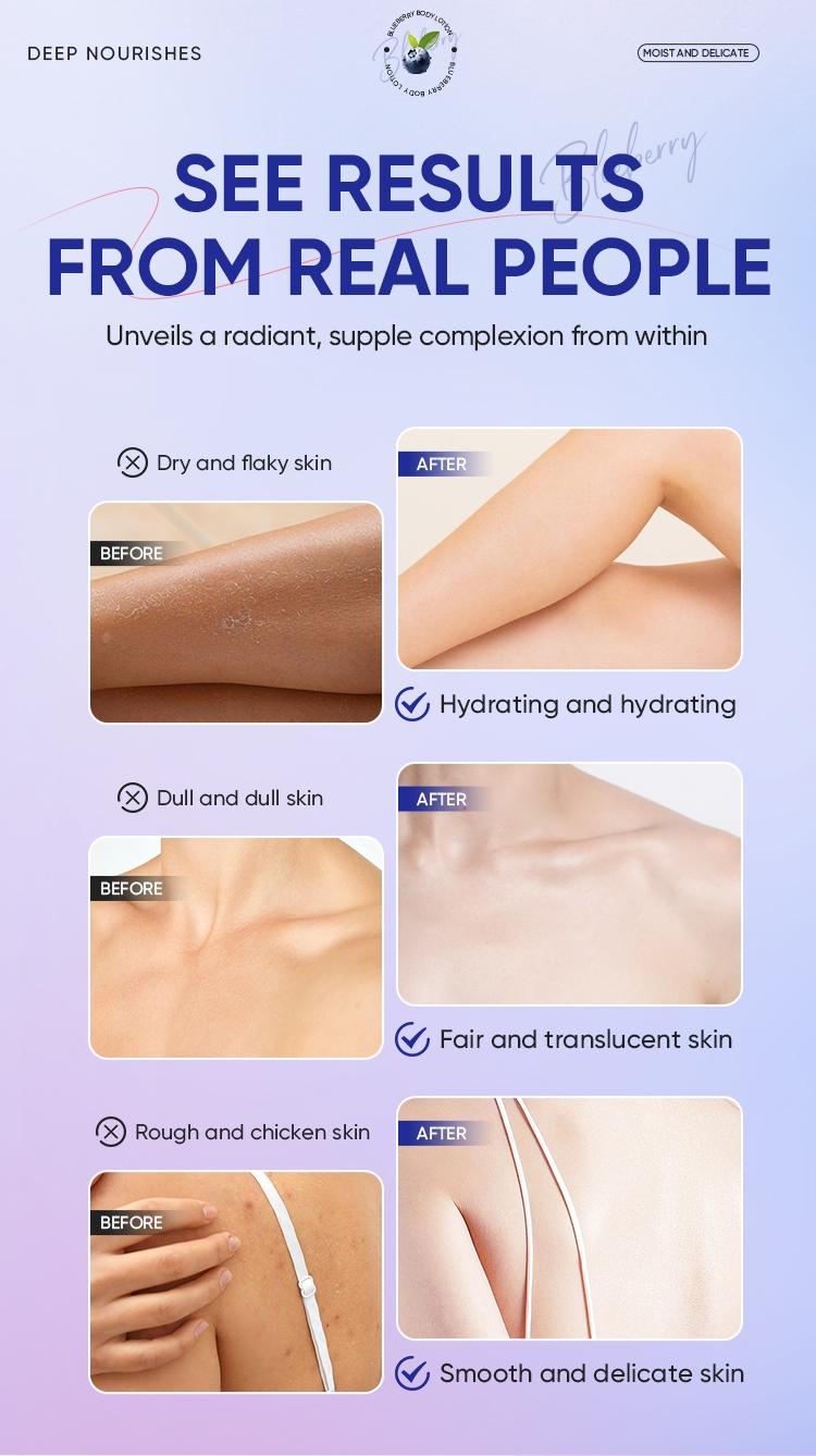 Blueberry Body Lotion 100g Moisturizing Deep Nourishing Brightening Scented Full-Body Skincare for Dry Skin