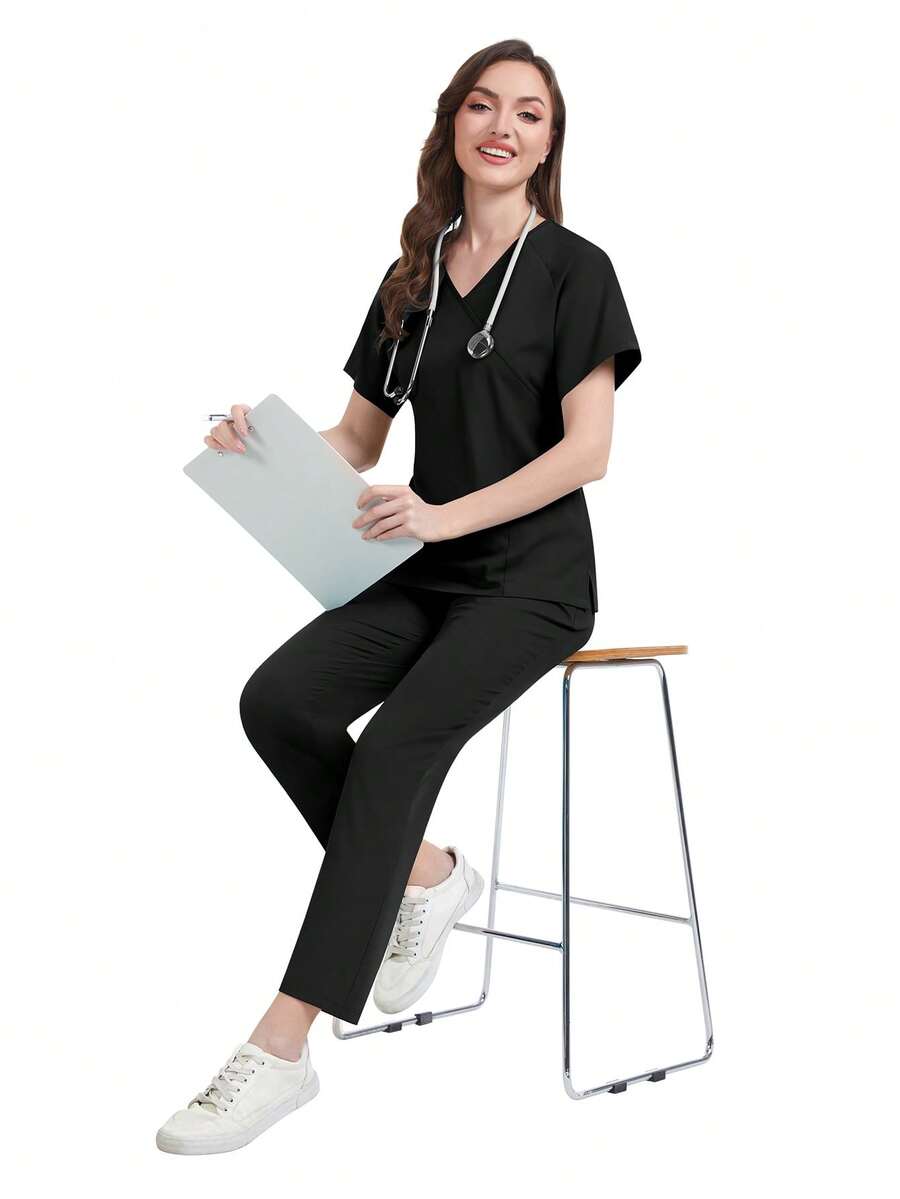 Slim-fit Unisex Summer Skincare Clothing | Short-sleeved Tops and Pants Set for Pet Hospitals, Beauty Salons, Spas, and Senior Care