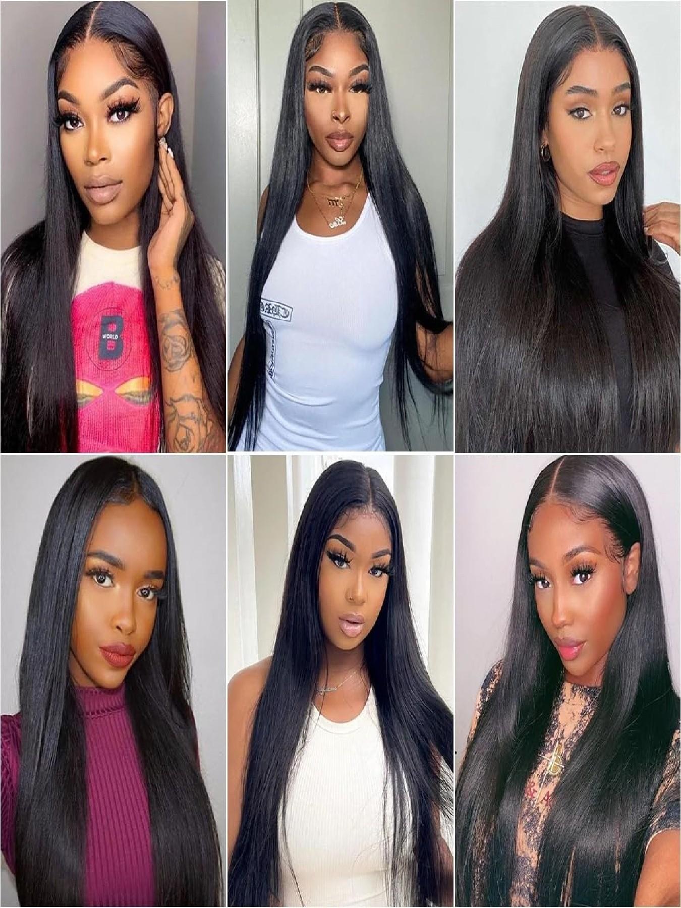 5x5 Straight Lace Closure Human Hair Hd Transparent Lace Closure Free Part Pre Plucked with Baby Hair 10A Virgin Human Hair Lace Front Natural Black Color 8-18 Inch