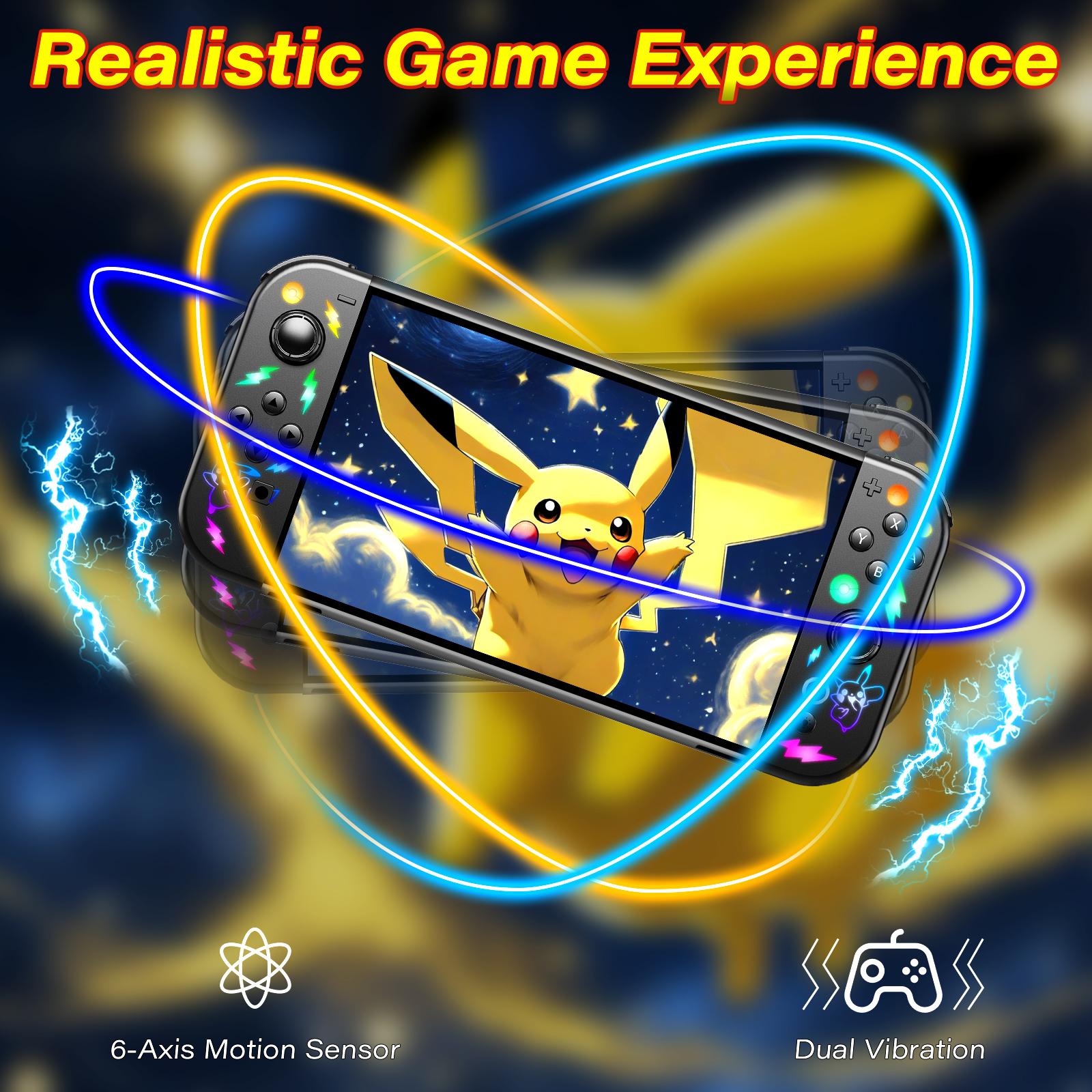 【Halloween】JORREP Game Controller (L/R) Switch Controller- Wireless Game Controller，Ergonomic Grip, Dual Vibration，Cool lights