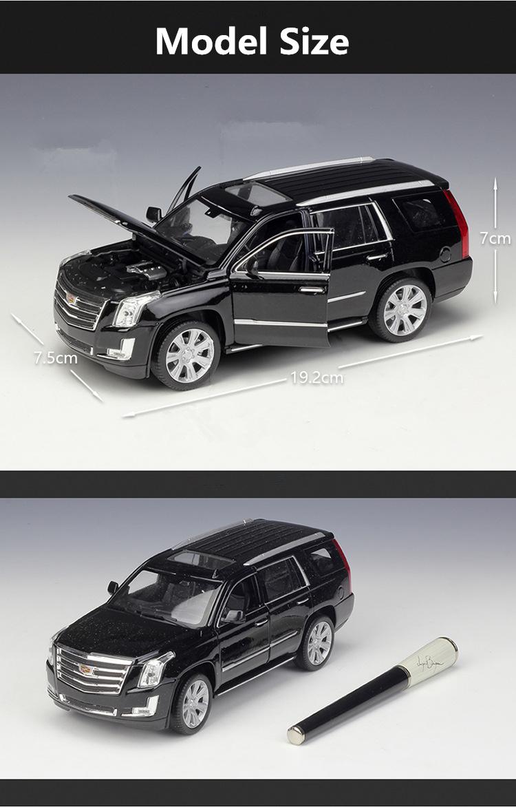 Welly 1/27 Cadillac Escalade SUV Alloy Car Model Diecast Metal Off-road Vehicles Car Model High Simulation Collection Kids Gifts
