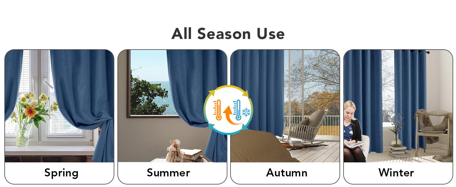 Deconovo 100% Blackout Curtains (2 Panels) - Thermal Insulated, Soundproof, Heavy-Duty, Cold-Proof Drapes for Living Room & Bedroom