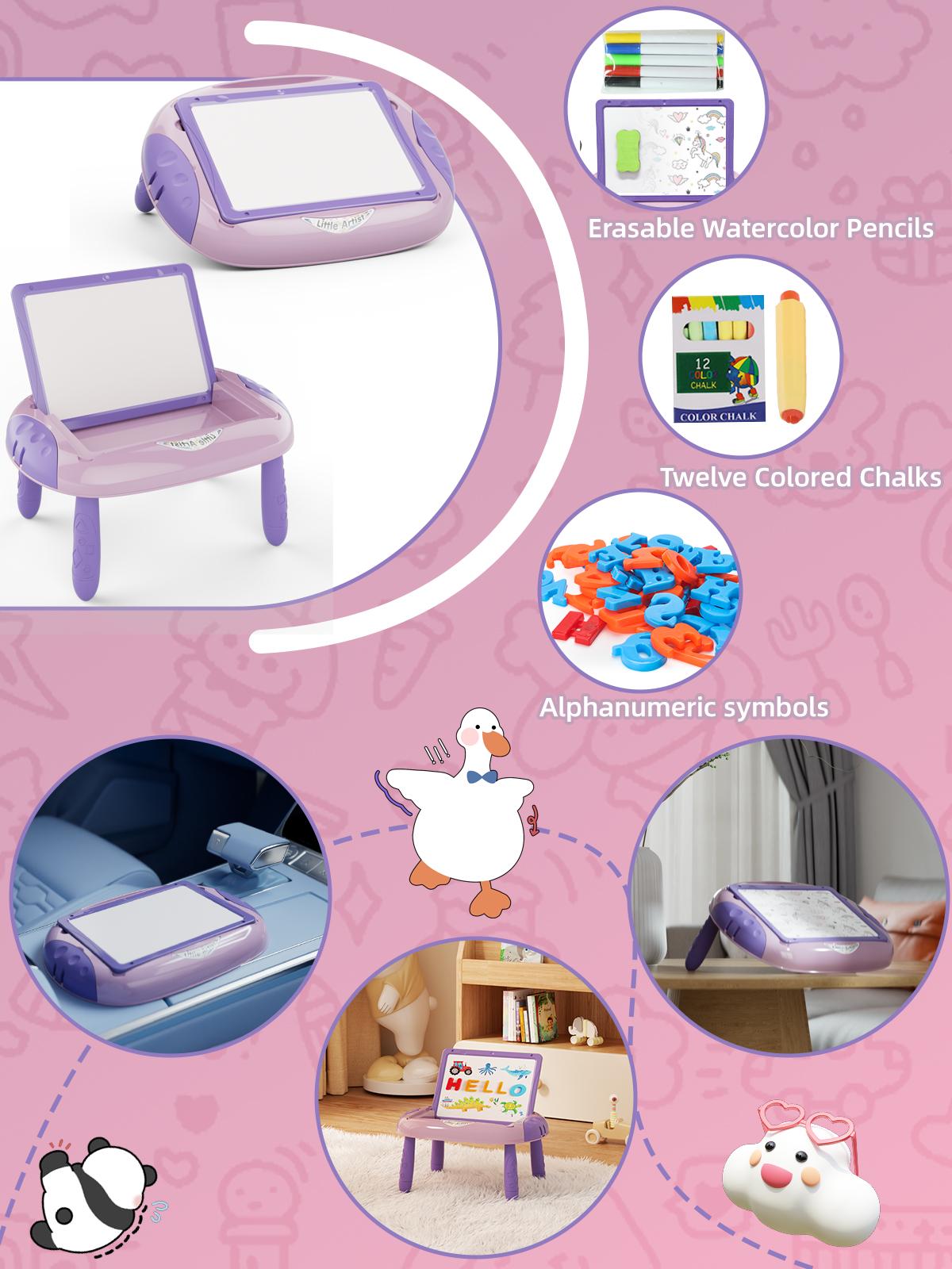 Small Erasable Drawing Board Kid's Easel Drawing Table with Letters and Numbers Creative Children's Toys Gifts Cute Artwork doodle board Acrylic Painting Pen Acrylic Marker Pen Acrylic Stickers Dual Tip Marker