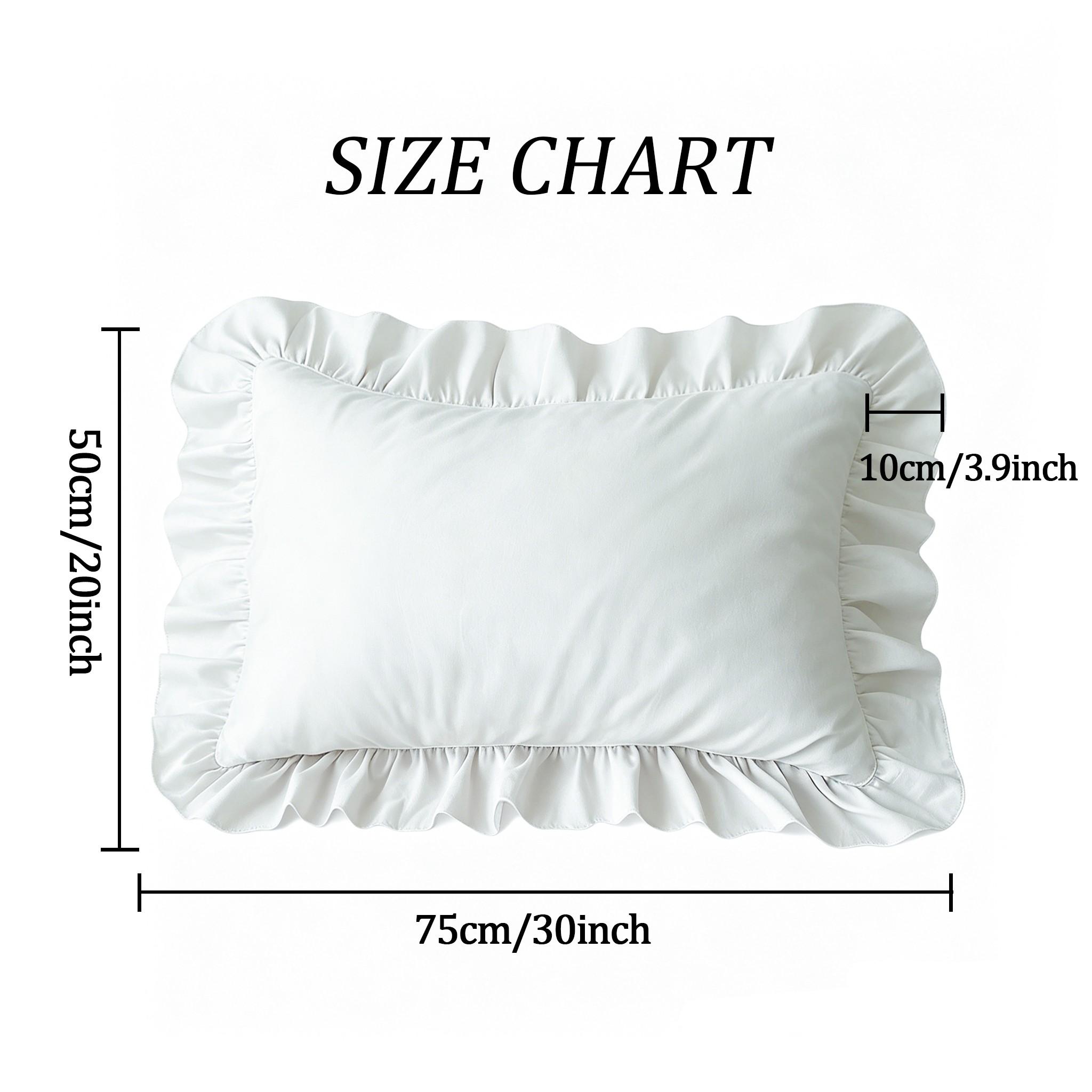 2pc Vintage Ruffle Flower Pillowcases, Pure Color Style, No Filling, Suitable for Bedroom Decor, Sofa Cushion, Bed Pillowcases Decoration