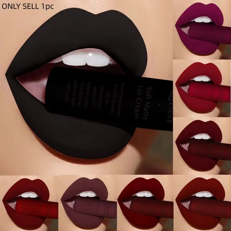 Matte Lip Balm, Long-Lasting Non-Sticky Color, High Pigmentation, Matte Finish, No Alcohol, Suitable for Daily Use, Single Item